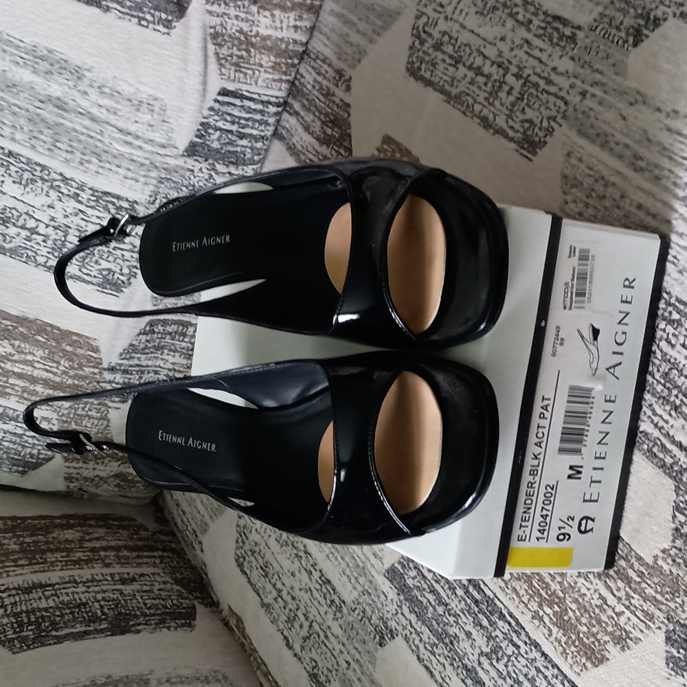 Etienne Aigner Black Patent Shoes